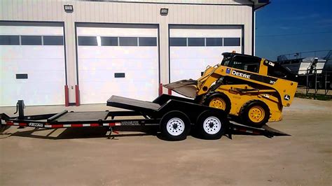 loading skid steer in dump trailer|tilt bed skid loader trailers.